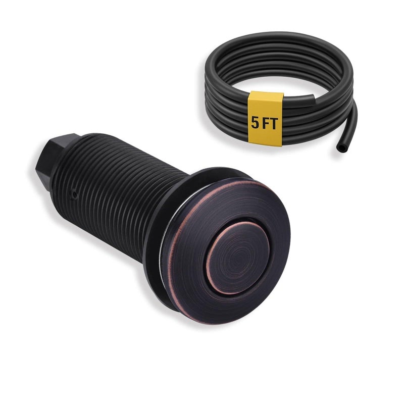 BESTILL Sinktop Switch Push Button for Garbage Disposal, Oil Rubbed Bronze/ORB 3.6" Long On/Off Air Button with Brass Cover, Compatible with all Power Modules - Image 1